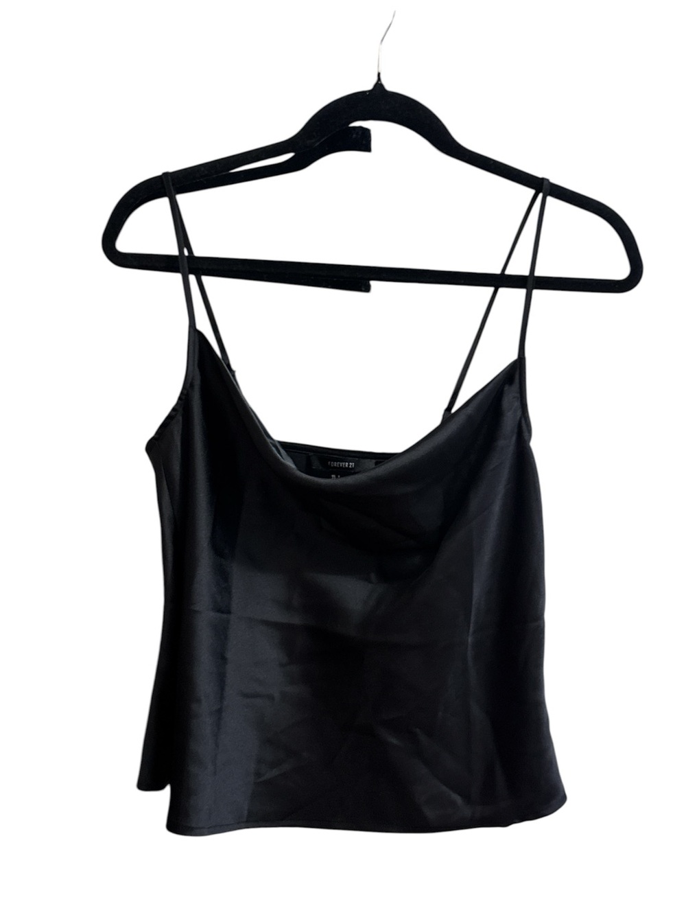 Forever 21 Black Satin Cowl Neck Camisole